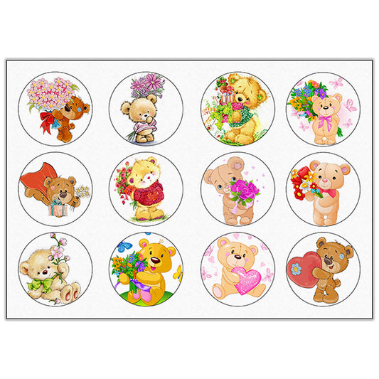 Bears Collage Edible Cake Topper - Wafer Paper, Sugar Sheet, or Chocotransfer