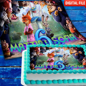 Zootopia Birthday cake topper digital file – custom name and age for birthday cake