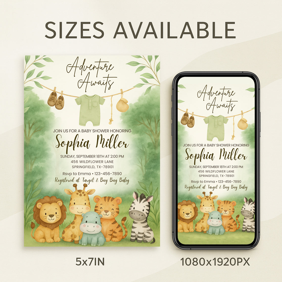 baby shower invitation sizes 5x7 mobile version