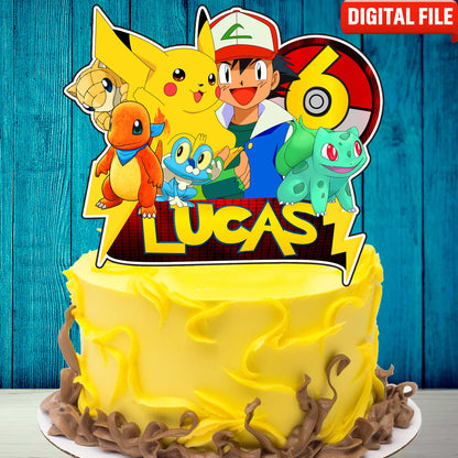 Personalised Pokemon GO Cake Topper - The Perfect Addition to Your Pokemon GO Themed Party!