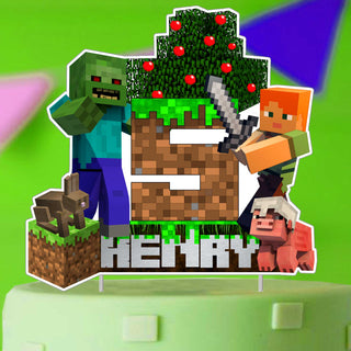 Personalised Minecraft Cake Topper - The Perfect Addition to Your Minecraft Themed Party