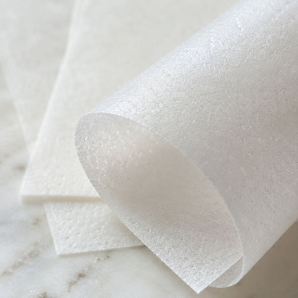 White Wafer Paper Wavy Strips - Edible Cake Texture Decor