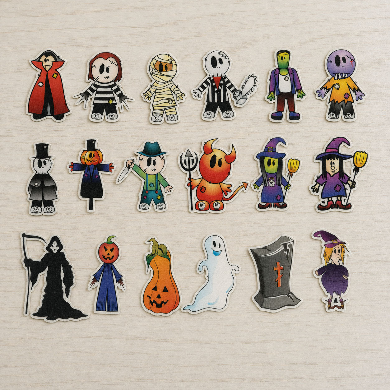18 essbare Halloween-Cupcake-Topper – vorgeschnitten auf Oblatenpapier, Zuckerfolie oder ohne Schneiden von Chocotransfer