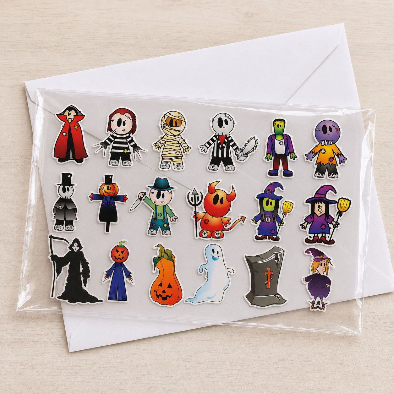 18 essbare Halloween-Cupcake-Topper – vorgeschnitten auf Oblatenpapier, Zuckerfolie oder ohne Schneiden von Chocotransfer