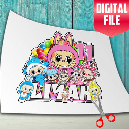 Personalized Labubu Cake Topper – The Perfect Addition to Your Labubu Themed Party!