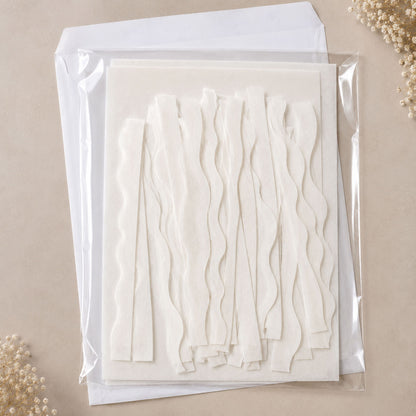 White Wafer Paper Wavy Strips - Edible Cake Texture Decor