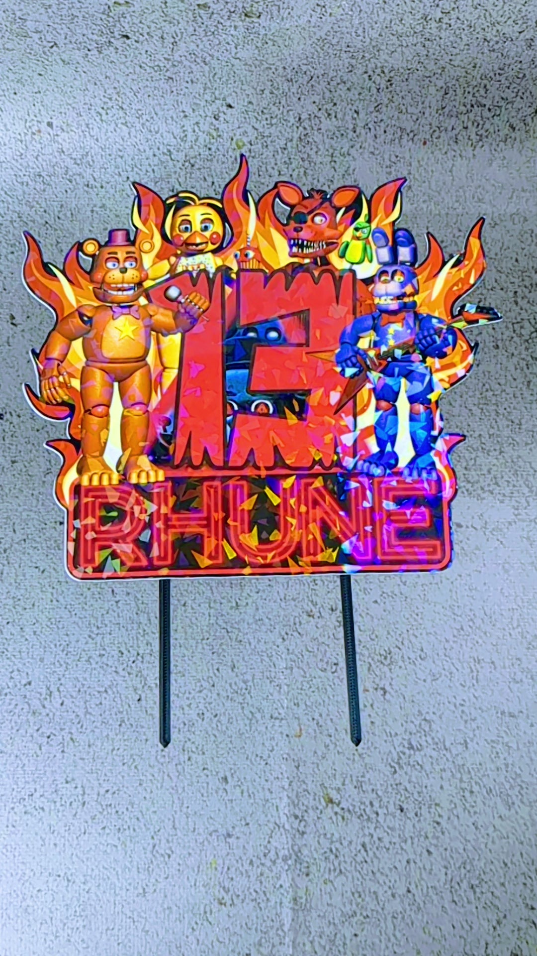 Five Nights at Freddy's Theme cake Topper LAMINATED DIY