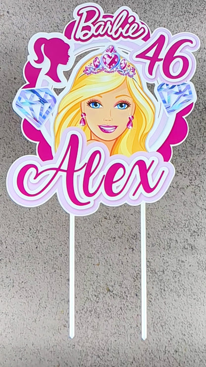 Personalised Barbie Cake Topper - The Perfect Addition to Your Barbie Themed Party!