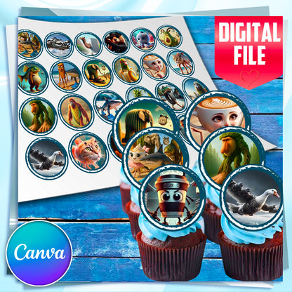 24 Funny Italian Meme Edible Cupcake Toppers – Precut on Wafer Paper, Sugar Sheet, or Uncut Chocotransfer