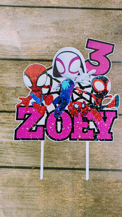 Personalised 3D Printed Spidey Cake Topper - Ideal for Spidey-Themed B ...