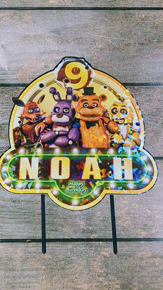 Personalised 3D Printed Five Nights at Freddy’s Cake Topper - Ideal fo ...