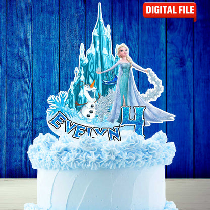 Personalised Frozen Cake Topper - The Perfect Addition to Your Frozen Themed Party!