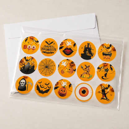 Graveyard Halloween edible cake toppers packaged flat in a protective sleeve, ready for shipping