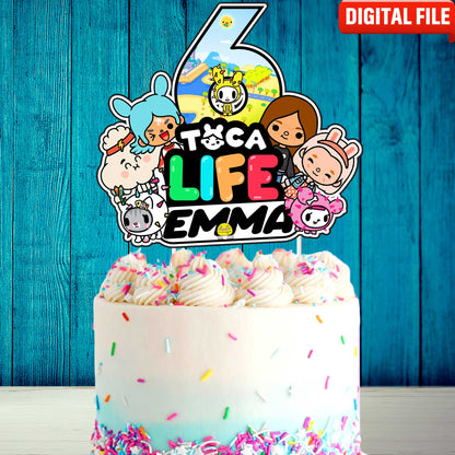 Personalised Toca Life Cake Topper - Ideal for Toca Life-Themed Birthdays and Parties!