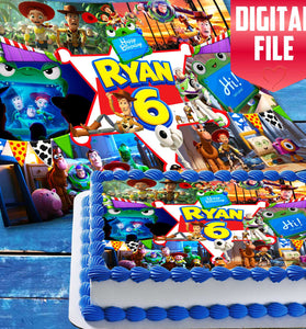Toy Story Birthday cake topper digital file – custom name and age for birthday cake