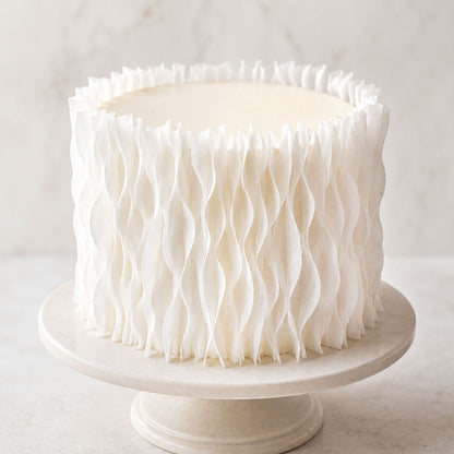 White Wafer Paper Wavy Strips - Edible Cake Texture Decor