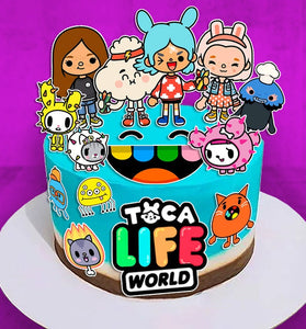 Toca Life Edible Cake Toppers - Precut on Wafer Paper, Sugar Sheet, or without cutting Chocotransfer (Set of 13)