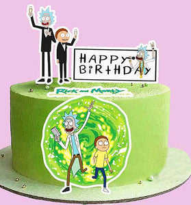 Set of 4 Rick and Morty Edible Cake Toppers - Precut on Wafer Paper, Sugar Sheet, or without cutting Chocotransfer