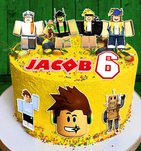 Roblox Edible Cake Toppers - Precut on Wafer Paper, Sugar Sheet, or without cutting Chocotransfer (Set of 10)