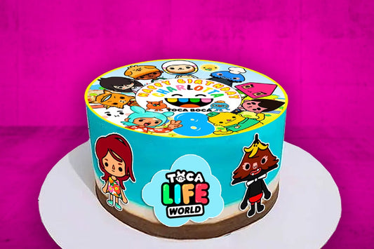 Set of 4 Toca life Edible Cake Toppers - Precut on Wafer Paper, Sugar Sheet, or without cutting Chocotransfer