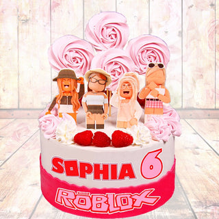 Set of 11 Roblox Girl Edible Cake Toppers - Precut on Wafer Paper, Sugar Sheet, or without cutting Chocotransfer