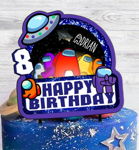 Personalized 3D Printed Among Us Cake Topper - Ideal for Among Us-Themed Birthdays and Parties!