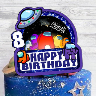 Personalized 3D Printed Among Us Cake Topper - Ideal for Among Us-Themed Birthdays and Parties!