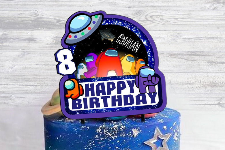 Personalized 3D Printed Among Us Cake Topper - Ideal for Among Us-Themed Birthdays and Parties!