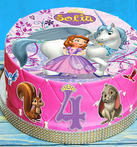 Pre-cut from Princess Sofia print edible wafer paper, sugar sheet,  6 pcs. for cake