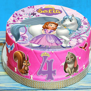 Pre-cut from Princess Sofia print edible wafer paper, sugar sheet,  6 pcs. for cake