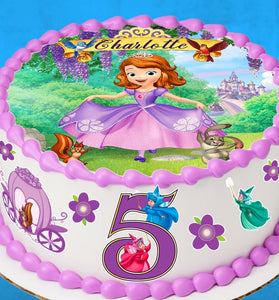 Set of 8 Princess Sofia Edible Cake Toppers - Precut on Wafer Paper, Sugar Sheet, or without cutting Chocotransfer