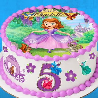 Set of 8 Princess Sofia Edible Cake Toppers - Precut on Wafer Paper, Sugar Sheet, or without cutting Chocotransfer