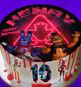 Set of 4 Five Nights at Freddy's Edible Cake Toppers - Pre-cut Options Available