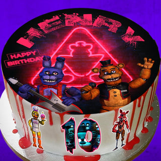 Set of 4 Five Nights at Freddy's Edible Cake Toppers - Pre-cut Options Available