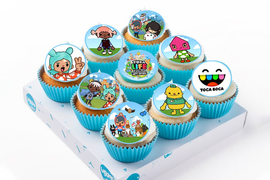 Toca Life Edible Cupcake Toppers - 24 Pre-Cut Pieces on Wafer Paper, Sugar Sheet, or without cutting Chocotransfer