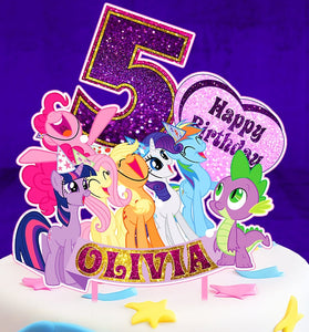 Personalised My Little Pony Cake Topper - The Perfect Addition to Your My Little Pony Themed Party!