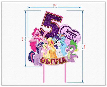 Personalised My Little Pony Cake Topper - The Perfect Addition to Your My Little Pony Themed Party!