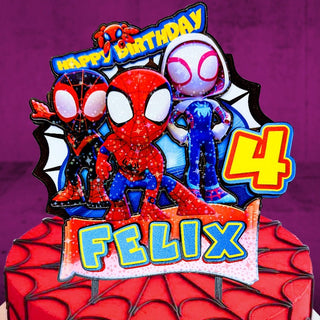 Spidey Birthday Plastic Cake Topper,  Spidey Theme Party, personalized topper