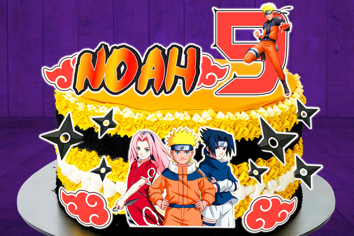 Set of 14 Naruto Edible Cake Toppers - Precut on Wafer Paper, Sugar Sheet, or without cutting Chocotransfer