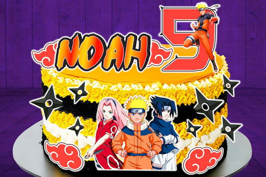 Set of 14 Naruto Edible Cake Toppers - Precut on Wafer Paper, Sugar Sheet, or without cutting Chocotransfer