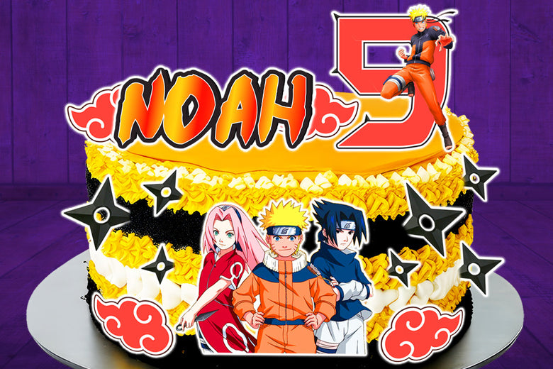 Set of 14 Naruto Edible Cake Toppers - Precut on Wafer Paper, Sugar Sheet, or without cutting Chocotransfer