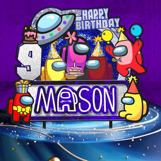 Personalised Among Us Cake Topper - The Perfect Addition to Your Among Us Themed Party!