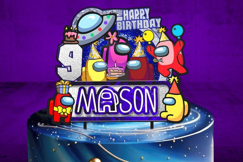 Personalised Among Us Cake Topper - The Perfect Addition to Your Among Us Themed Party!