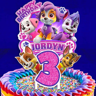 Personalised 3D Printed Puppies Cake Topper - Ideal for Puppies-Themed Birthdays and Parties!