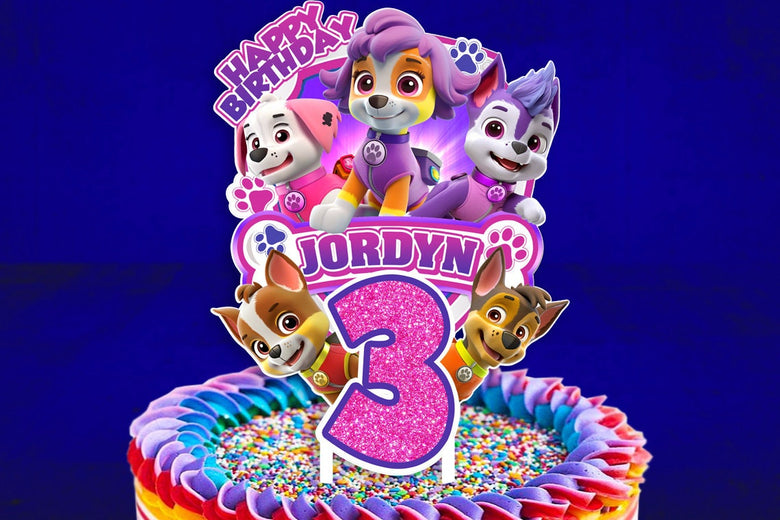 Personalised 3D Printed Puppies Cake Topper - Ideal for Puppies-Themed Birthdays and Parties!