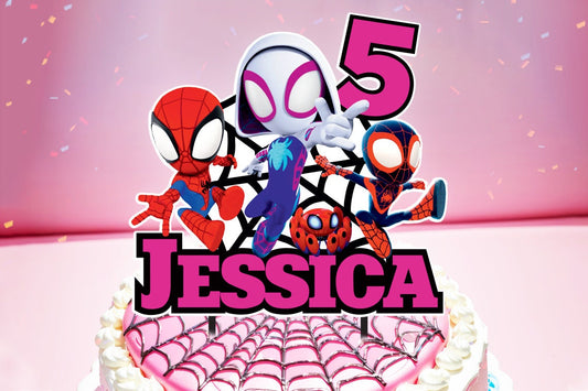 Personalisierter 3D-gedruckter Spiderman-Kuchenaufsatz – ideal für Spiderman-Geburtstage und Partys!