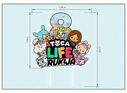 Personalisierter Toca Life-Kuchenaufsatz – ideal für Geburtstage und Partys zum Thema Toca Life!