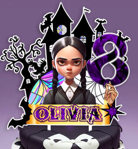 Personalised Wednesday Addams Cake Topper - The Perfect Addition to Your Wednesday Addams Themed Party!