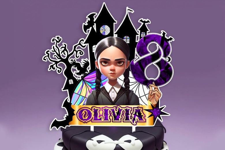 Personalised Wednesday Addams Cake Topper - The Perfect Addition to Your Wednesday Addams Themed Party!