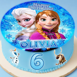 Set of 4 Frozen Edible Cake Toppers - Precut on Wafer Paper, Sugar Sheet, or without cutting Chocotransfer